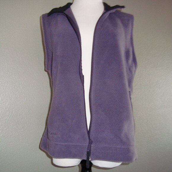 Columbia Fleece Vest Zip Front & Pockets Light Purple Size M - Picture 4 of 9